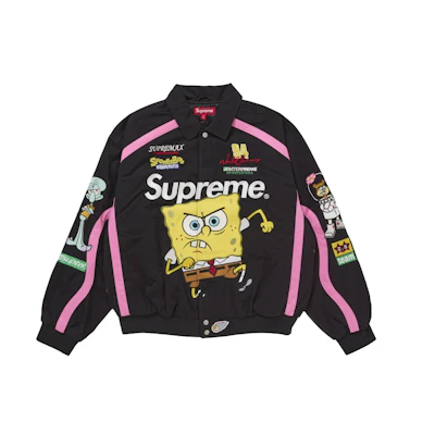 Supreme SpongeBob SquarePants Jeff Hamilton Racing Jacket Black