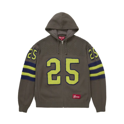 Supreme Sport Zip Up Hooded Sweater (FW25) Charcoal