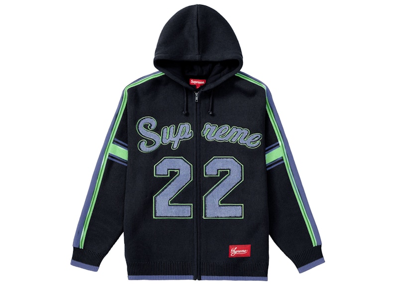 Buy Supreme Sport Zip Up Hooded Sweater 'Navy' - Novelship
