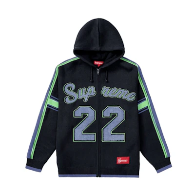 Supreme Sport Zip Up Hooded Sweater 'Navy'