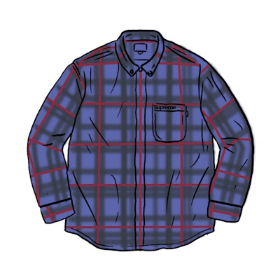 Supreme Spray Tartan Shirt Blue