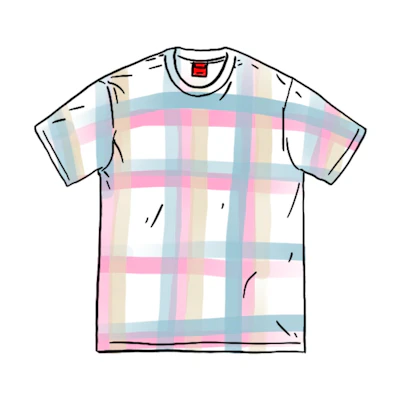 Supreme Sprayed Plaid S/S Top White