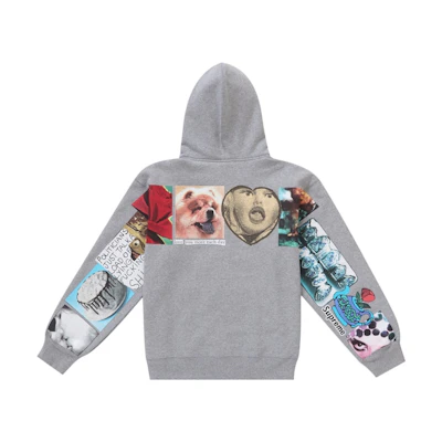 Supreme Spread Zip Up Hooded Sweatshirt Heather Grey