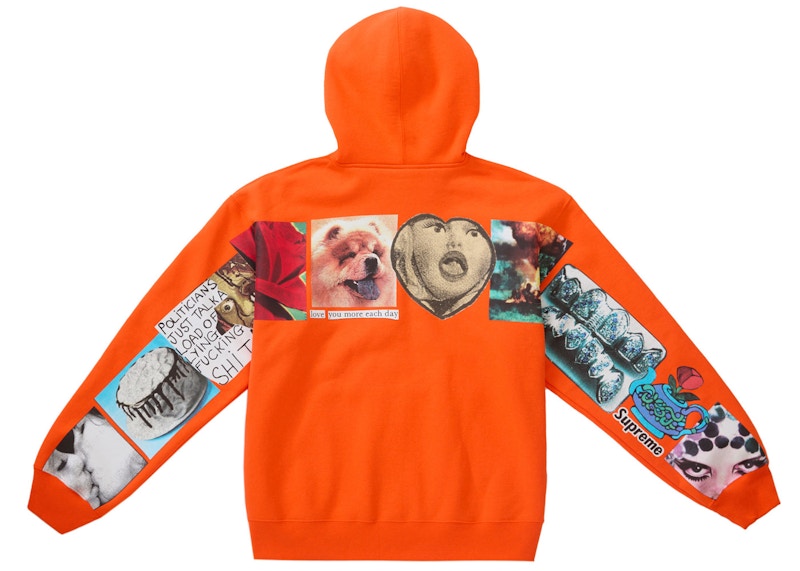 Supreme Spread Zip Up Hooded Sweatshirt Orange