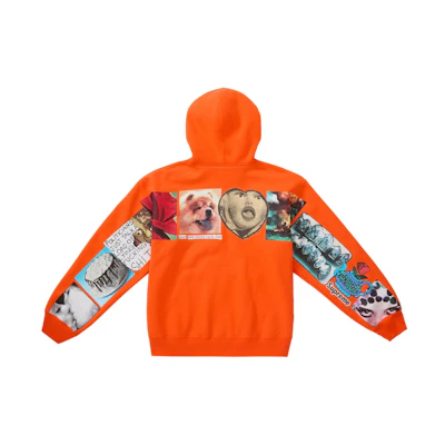 Supreme Spread Zip Up Hooded Sweatshirt Orange