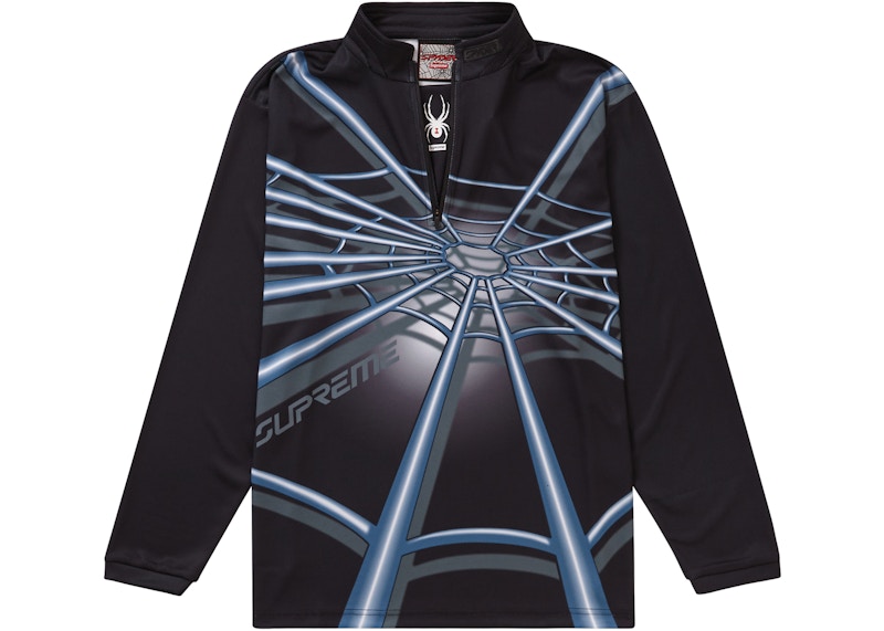 Supreme Spyder Web Half Zip Pullover Black