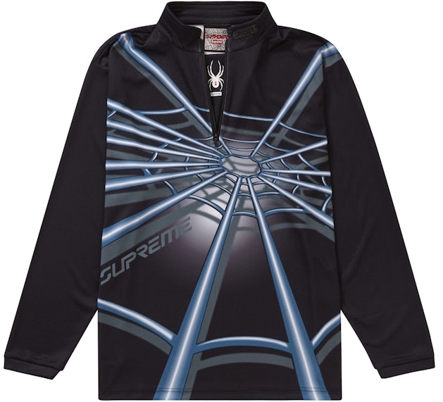 supreme-spyder-web-half-zip-pullover-black