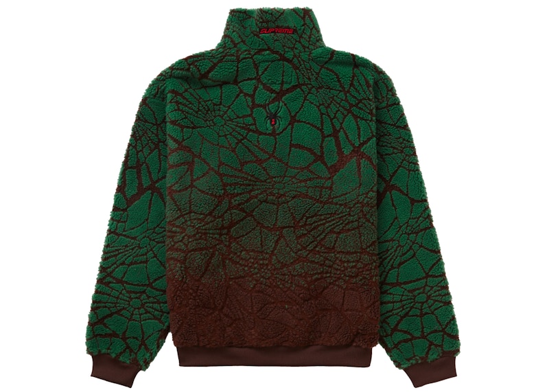 Supreme Spyder Web Polar Fleece Jacket Brown 圖 2