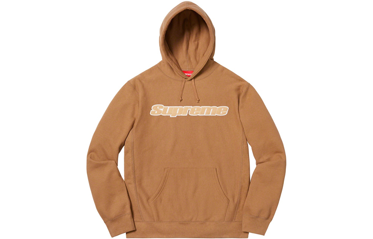 Supreme SS19 Chenille Hooded Sweatshirt Brown Unisex Streetwear Hoodie SUP-SS19-026