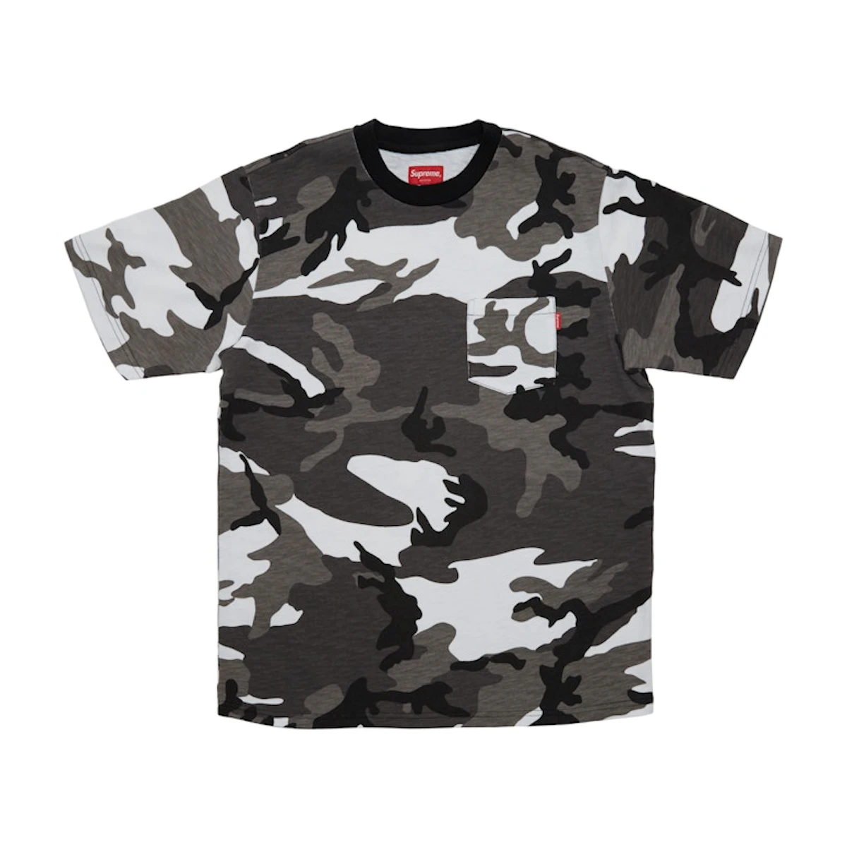 Buy Supreme SS Pocket Tee FW18 Snow Camo Novelship