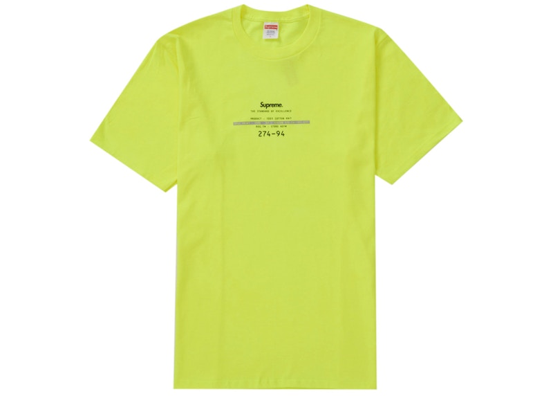 Supreme Standard Tee Fluorescent Yellow