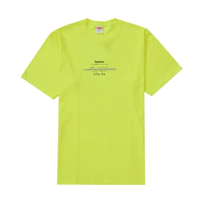 Supreme Standard Tee Fluorescent Yellow