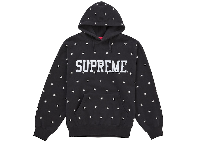 Supreme Stars Studded Hooded Sweatshirt Black