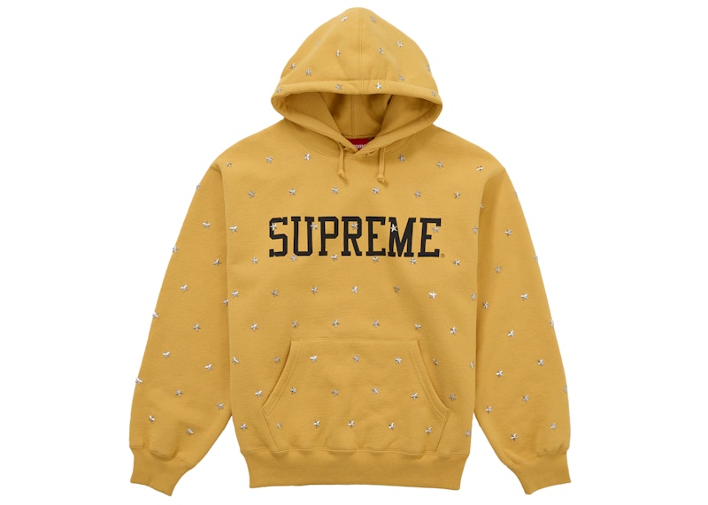 Supreme Stars Studded Hooded Sweatshirt Dusty Gold