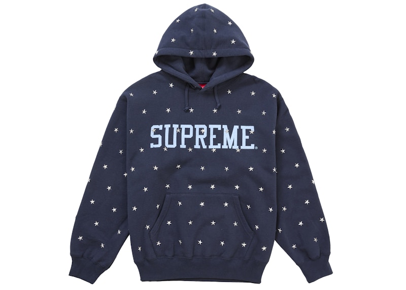 Supreme Stars Studded Hooded Sweatshirt Navy