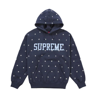 Supreme Stars Studded Hooded Sweatshirt Navy