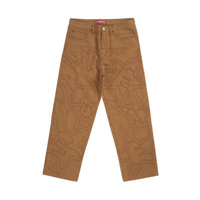 Supreme Stars Topstitch Baggy Jean Brown