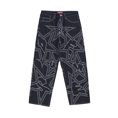Supreme Stars Topstitch Baggy Jean Indigo
