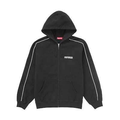 Supreme State Zip Up Hooded Sweatshirt Black