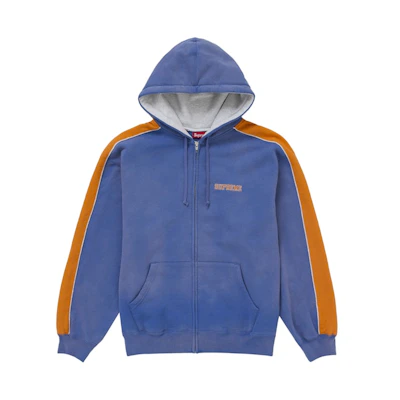 Supreme State Zip Up Hooded Sweatshirt Washed Royal