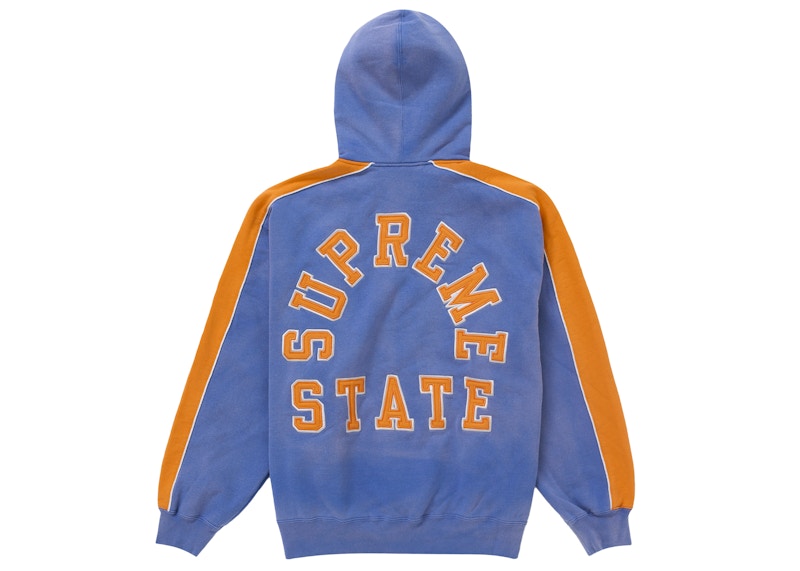 Supreme State Zip Up Hooded Sweatshirt Washed Royal 圖 2