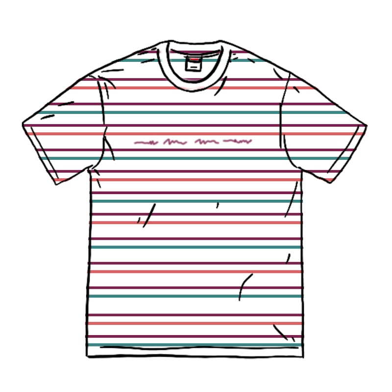 Buy Supreme Stati Uniti Garis S/S Atasan Putih