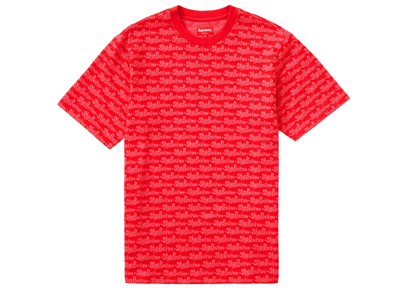 Buy Supreme Stay Positive Jacquard Camiseta Roja de Manga Corta