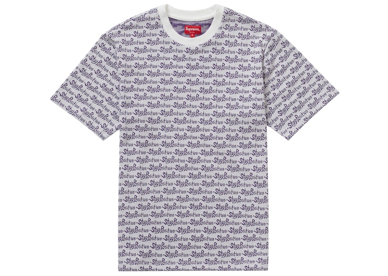 Buy Supreme Stay Positive Jacquard Camiseta Manga Corta Blanca