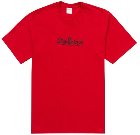 supreme-stay-positive-tee-red