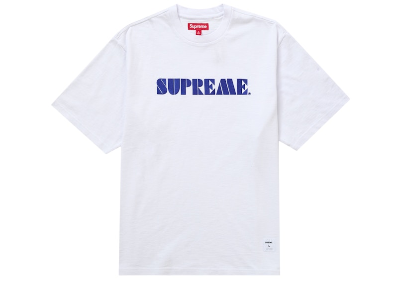 Buy シュプリーム ステンシル 刺繍 ショートスリーブ トップ ホワイト