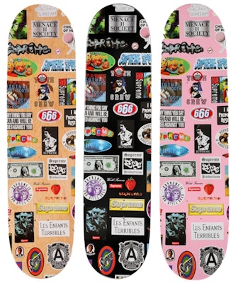 Supreme Stickers Skateboard Deck Set Order Supreme Stickers Skateboard Deck Set