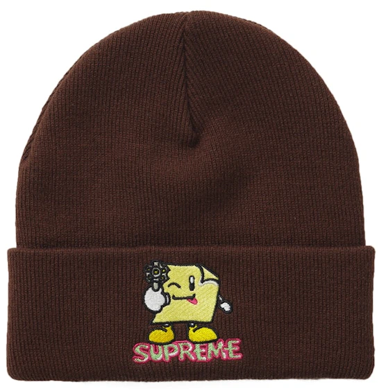 supreme-sticky-note-beanie-brown