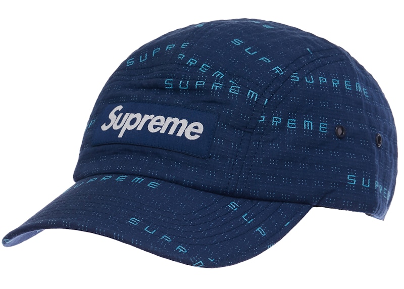 Buy Supreme Topi Camp Jacquard Jahit Warna Biru Tua