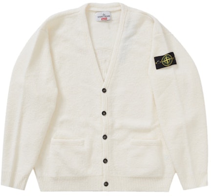 Supreme Stone Island Bouclé Cardigan White Buy Supreme Stone Island Bouclé Cardigan White