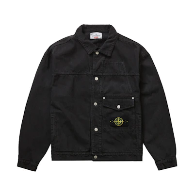 Supreme Stone Island Denim Trucker Jacket Black