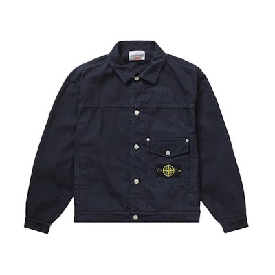 Supreme Stone Island Denim Trucker Jacket Navy