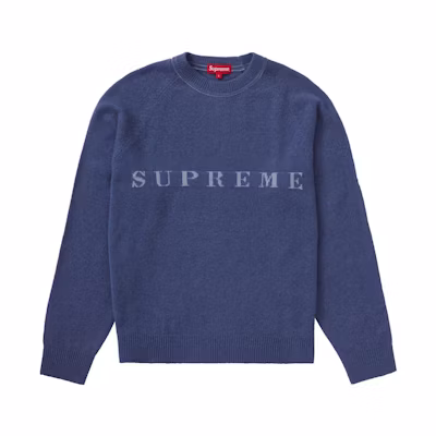 Supreme Stone Washed Sweater Navy
