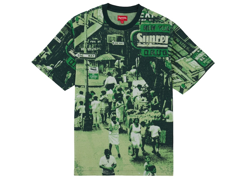 Buy Supreme Street Scene Jacquard S/S Top Green
