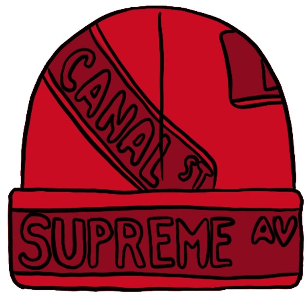 supreme-street-signs-beanie-red