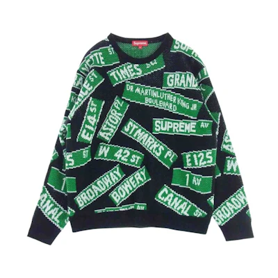 Supreme Street Signs Sweater Black