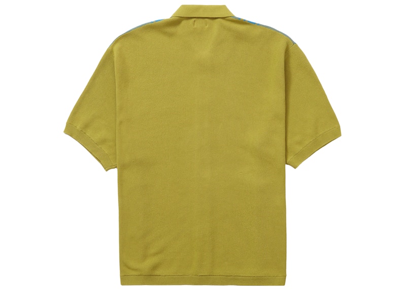 Order Supreme 条纹纽扣Polo衫 '灰酸橙'