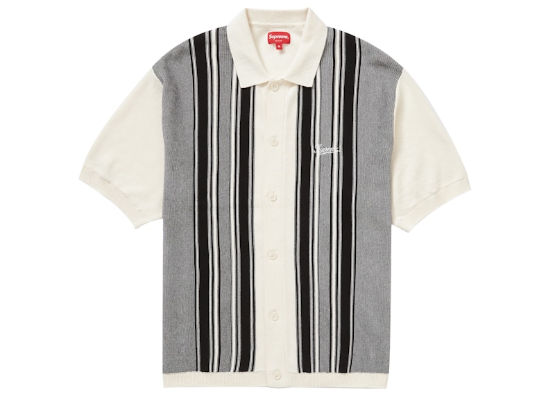 Buy Supreme Stripe Button Up Polo 'Putih'