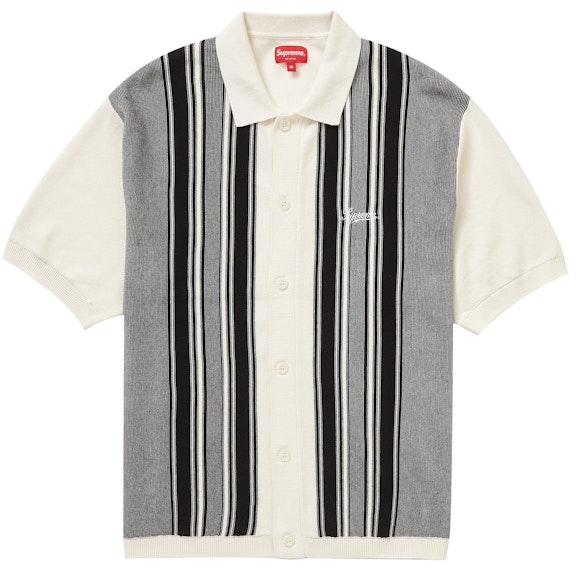 supreme-stripe-button-up-polo-white