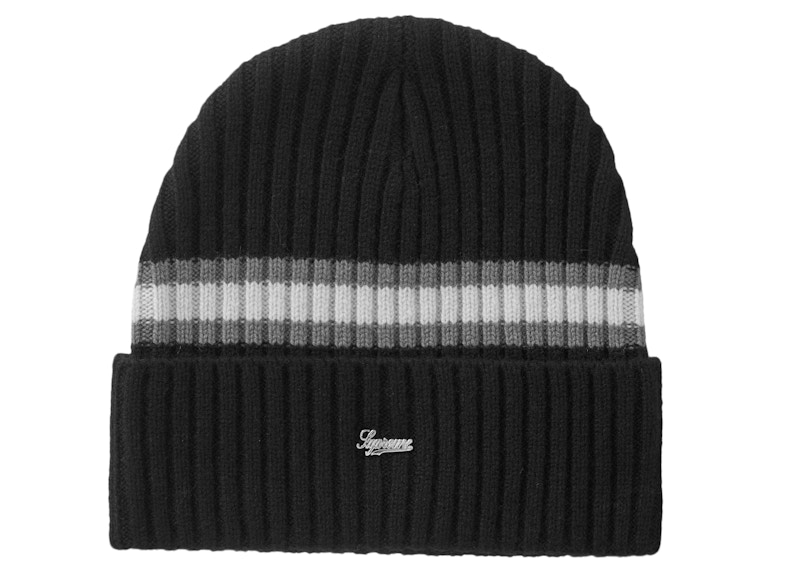 Supreme Stripe Cashmere Beanie Black