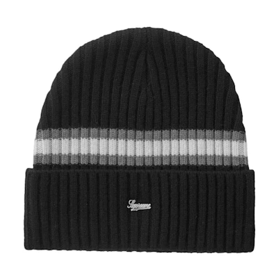 Supreme Stripe Cashmere Beanie Black