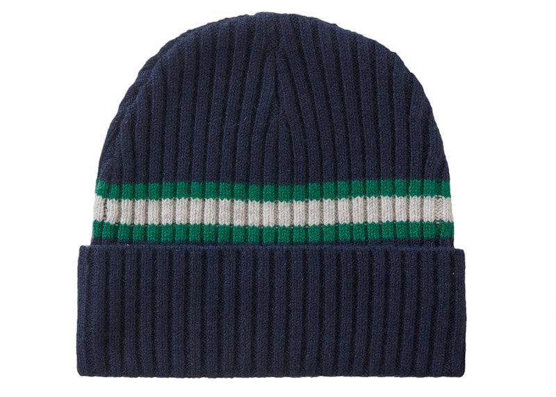 Supreme Stripe Cashmere Beanie Navy 圖 2