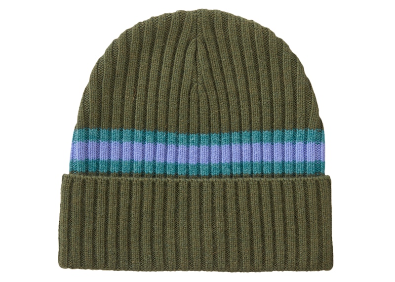 Supreme Stripe Cashmere Beanie Olive 圖 2