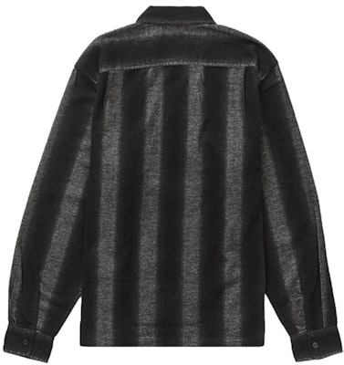 Supreme Stripe Flannel Zip Up Shirt Black Order Supreme Stripe Flannel Zip Up Shirt Black