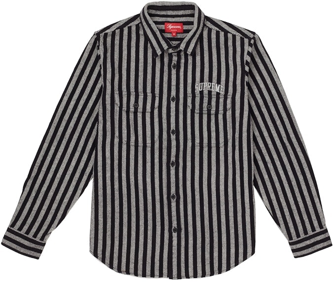 supreme-stripe-heavyweight-flannel-shirt-black