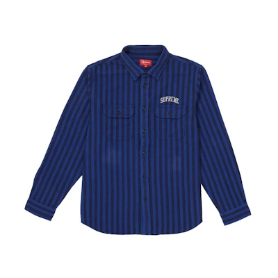 Supreme Stripe Heavyweight Flannel Shirt Royal
